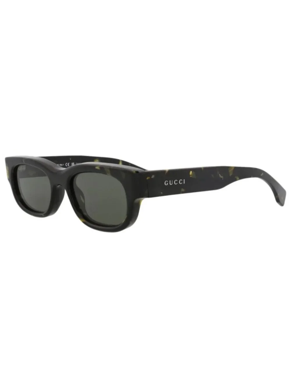 New Gucci Women's Sunglasses Square Rectangle Recycled Acetate Frame Mens Black